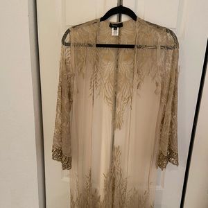 New sheer embroidered kimono